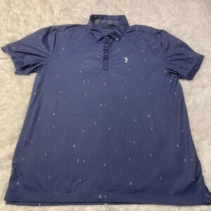 William Murray Men's Polo Shirt Navy Blue with Golf Print